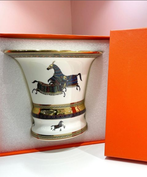 Hermes Wide Vase with Horses - Image 3 of 3